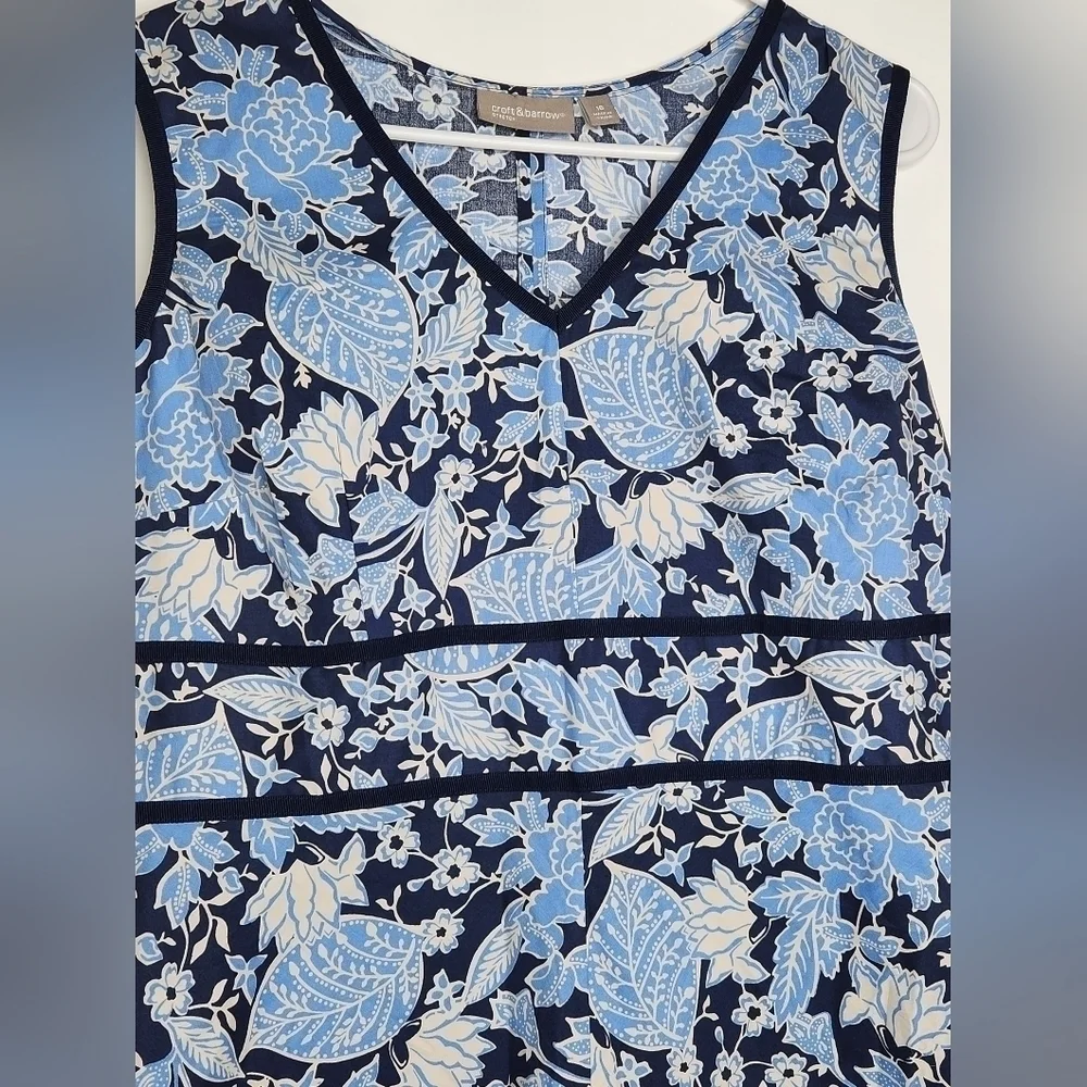 CROFT & BARROW women's dress size 16 Strech Blue Floral NWT - Picture 5 of 7